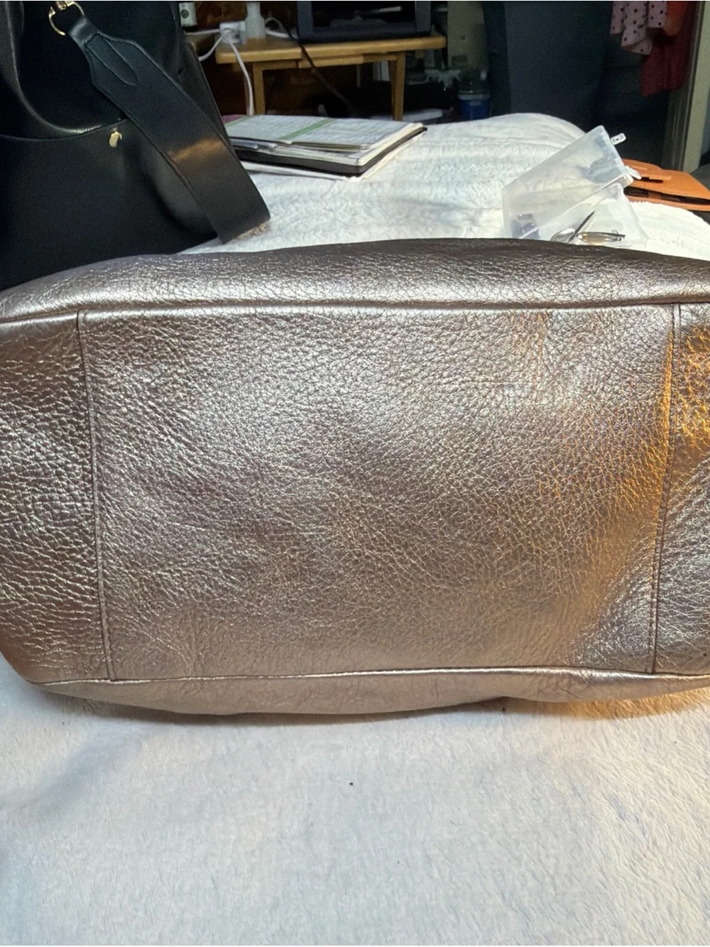 Coach #13465 Metallic Bronze Leather Shoulder Bag - Women
